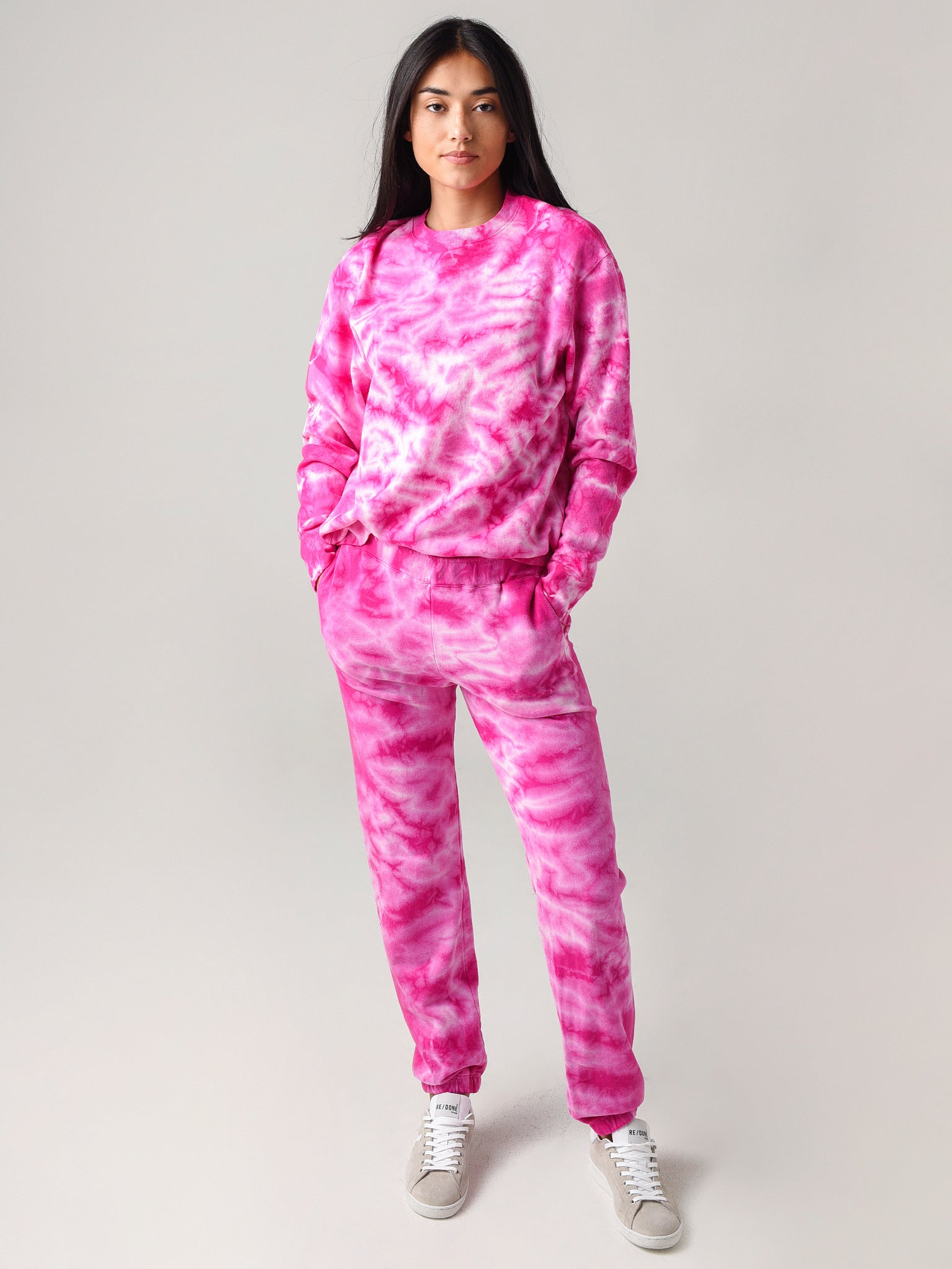 Monrow Women's Crystal Tie-dye Boyfriend Sweatpant