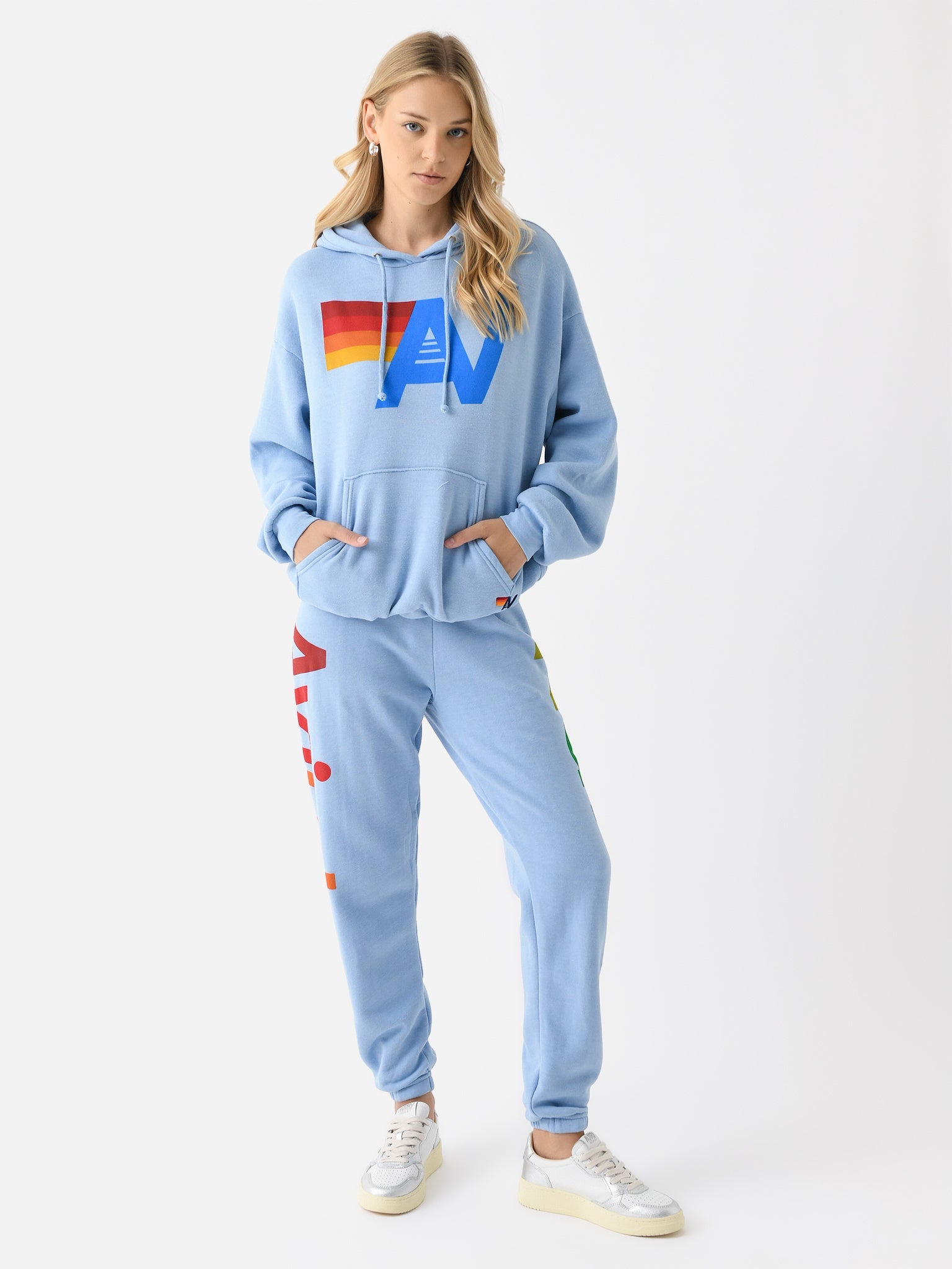 Aviator Nation Women's Logo Stitch Relaxed Pullover Hoodie