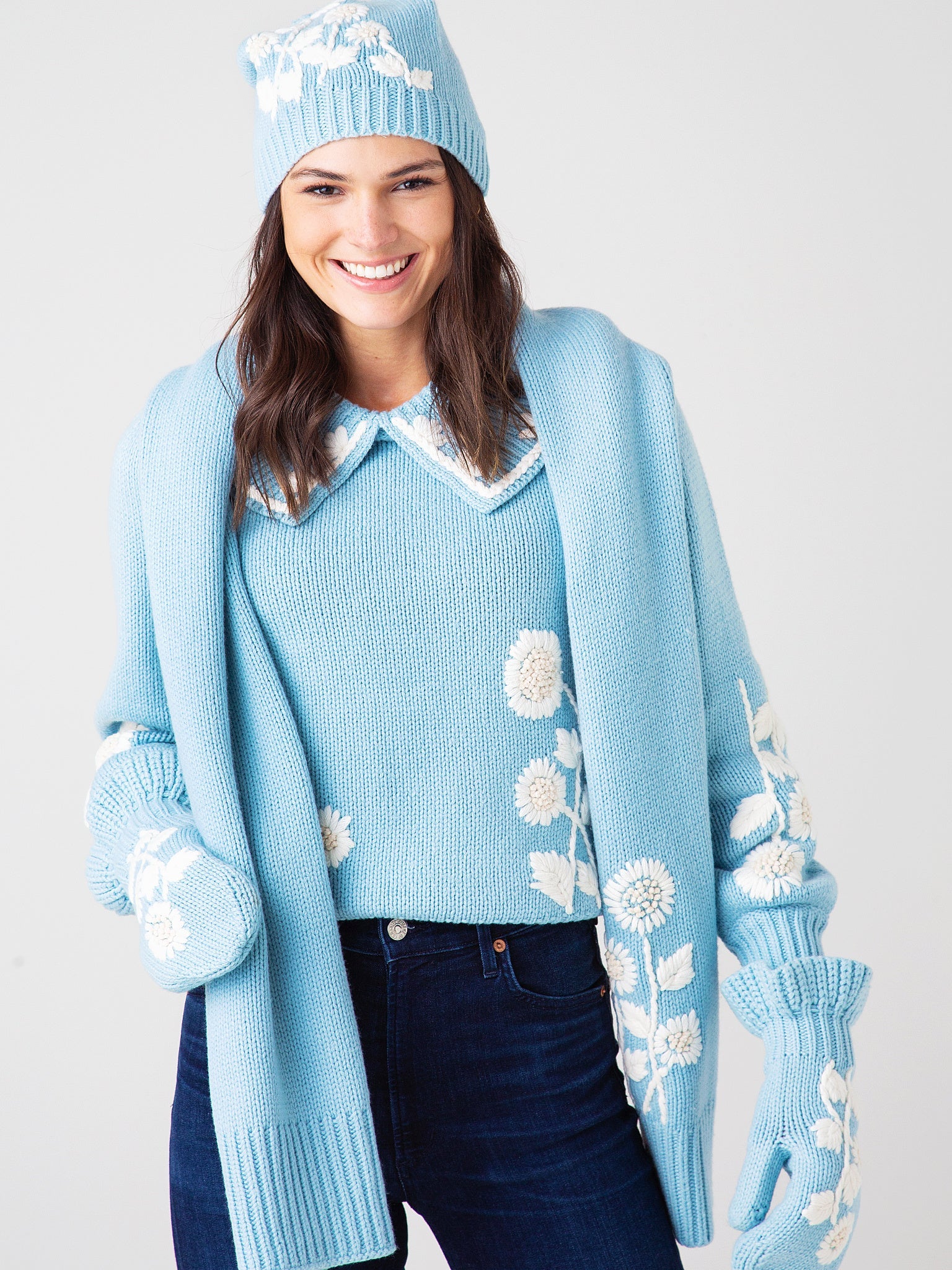 Loveshack Fancy Women's Union Collared Pullover Sweater