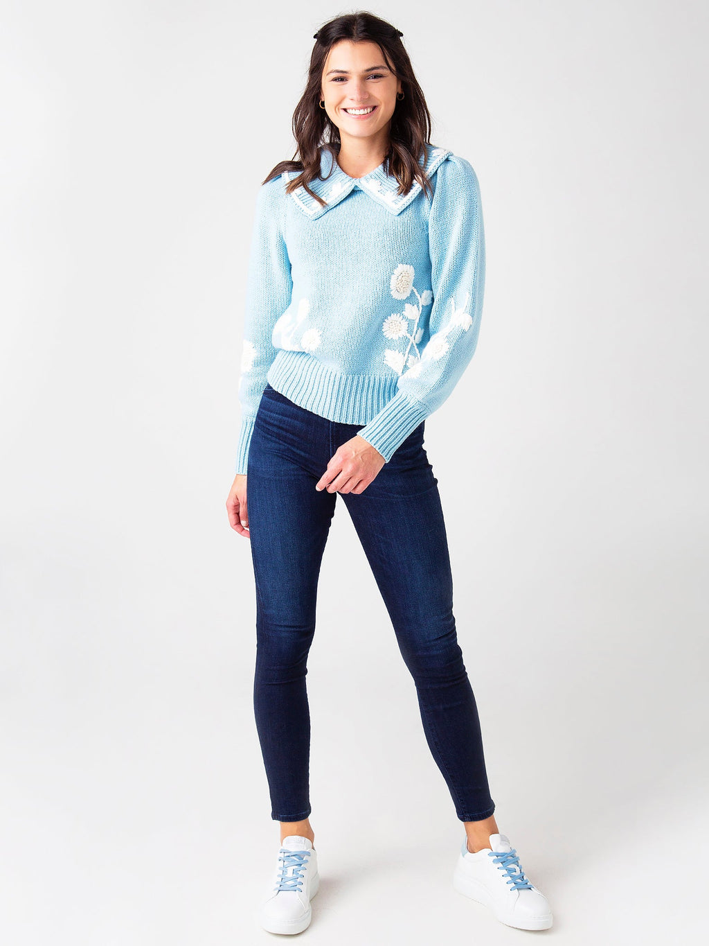 Loveshack Fancy Women's Union Collared Pullover Sweater