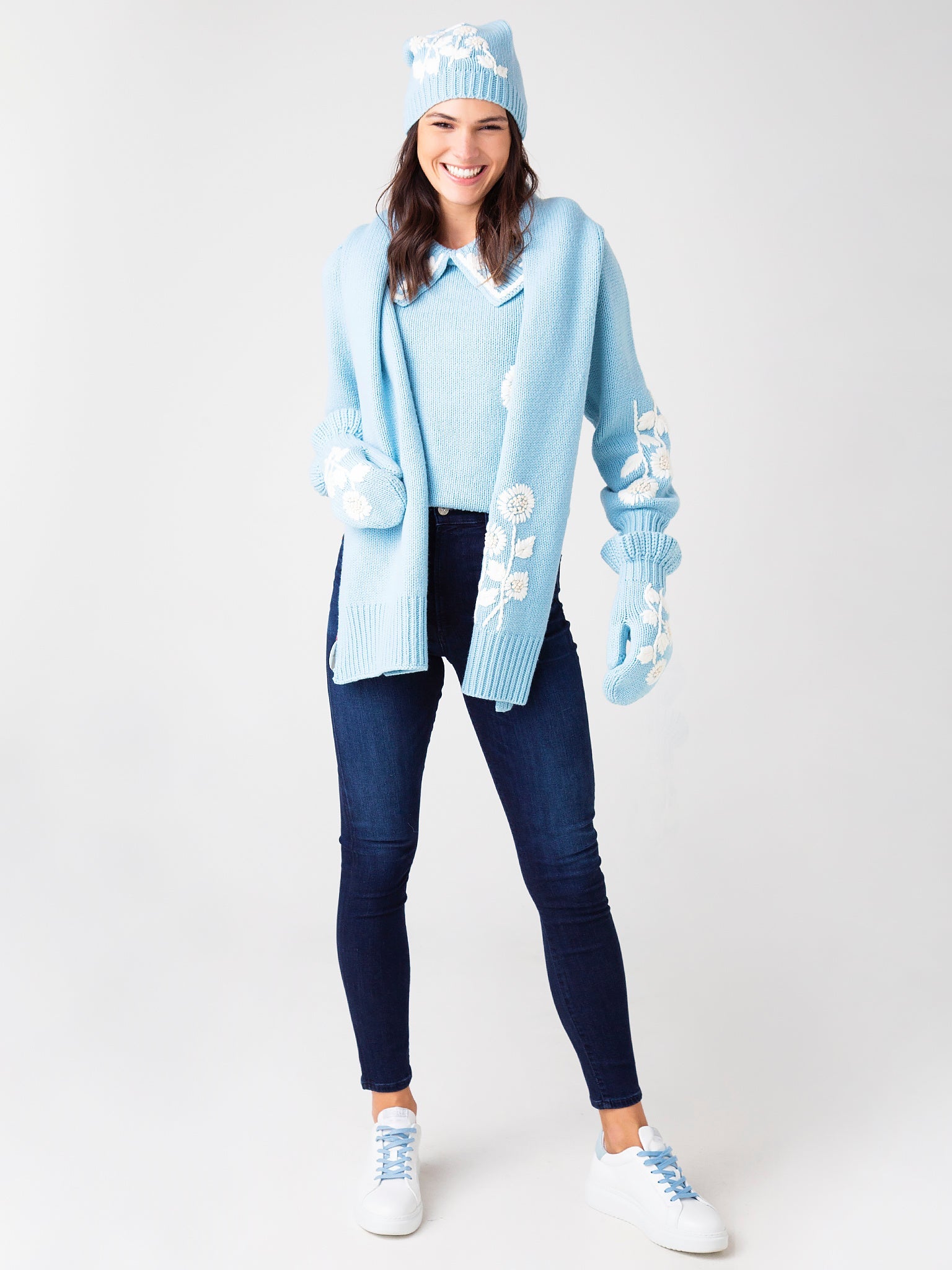 Loveshack Fancy Women's Union Collared Pullover Sweater