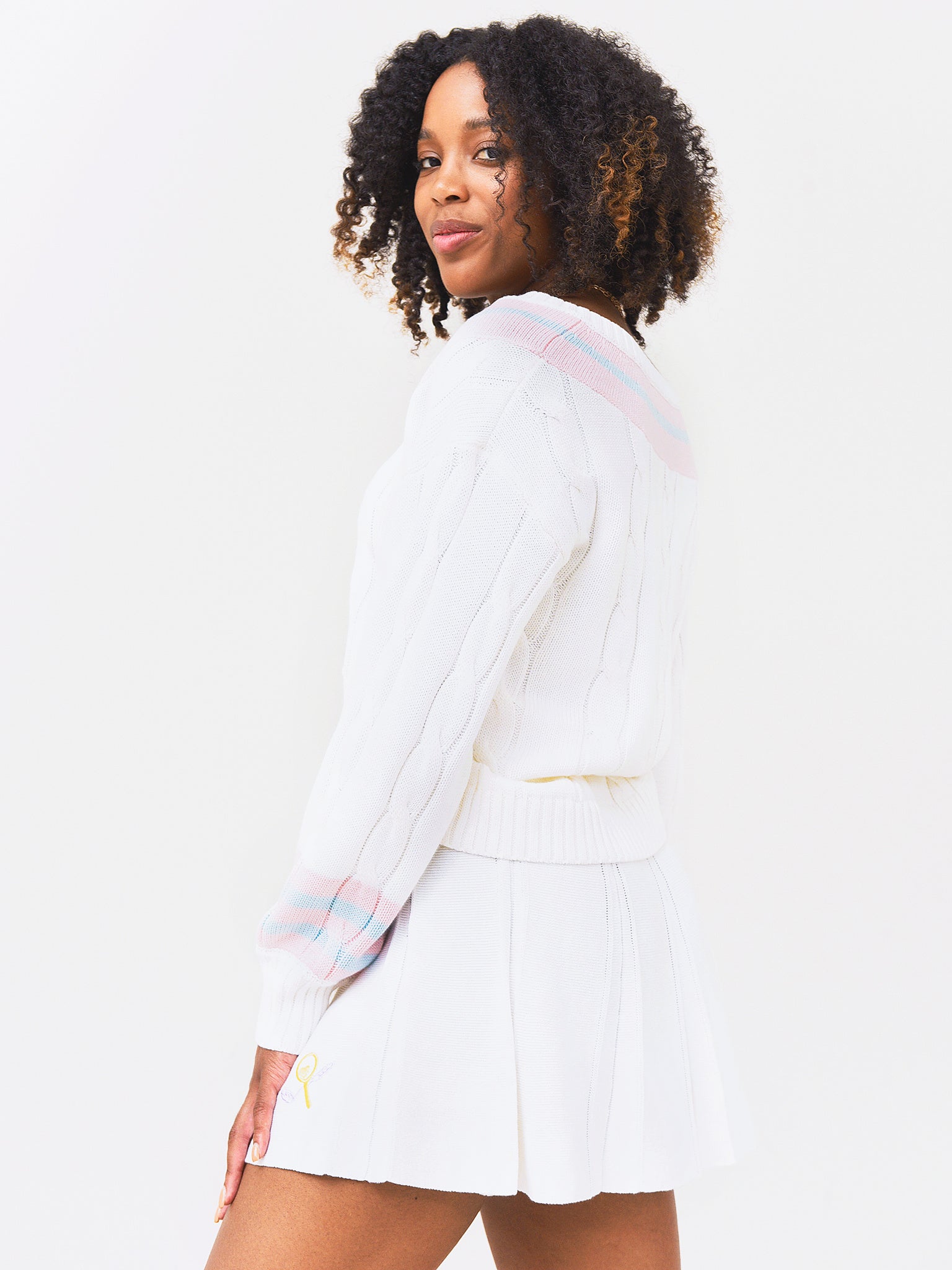 LoveShackFancy Women's Malaine V-Neck Sweater