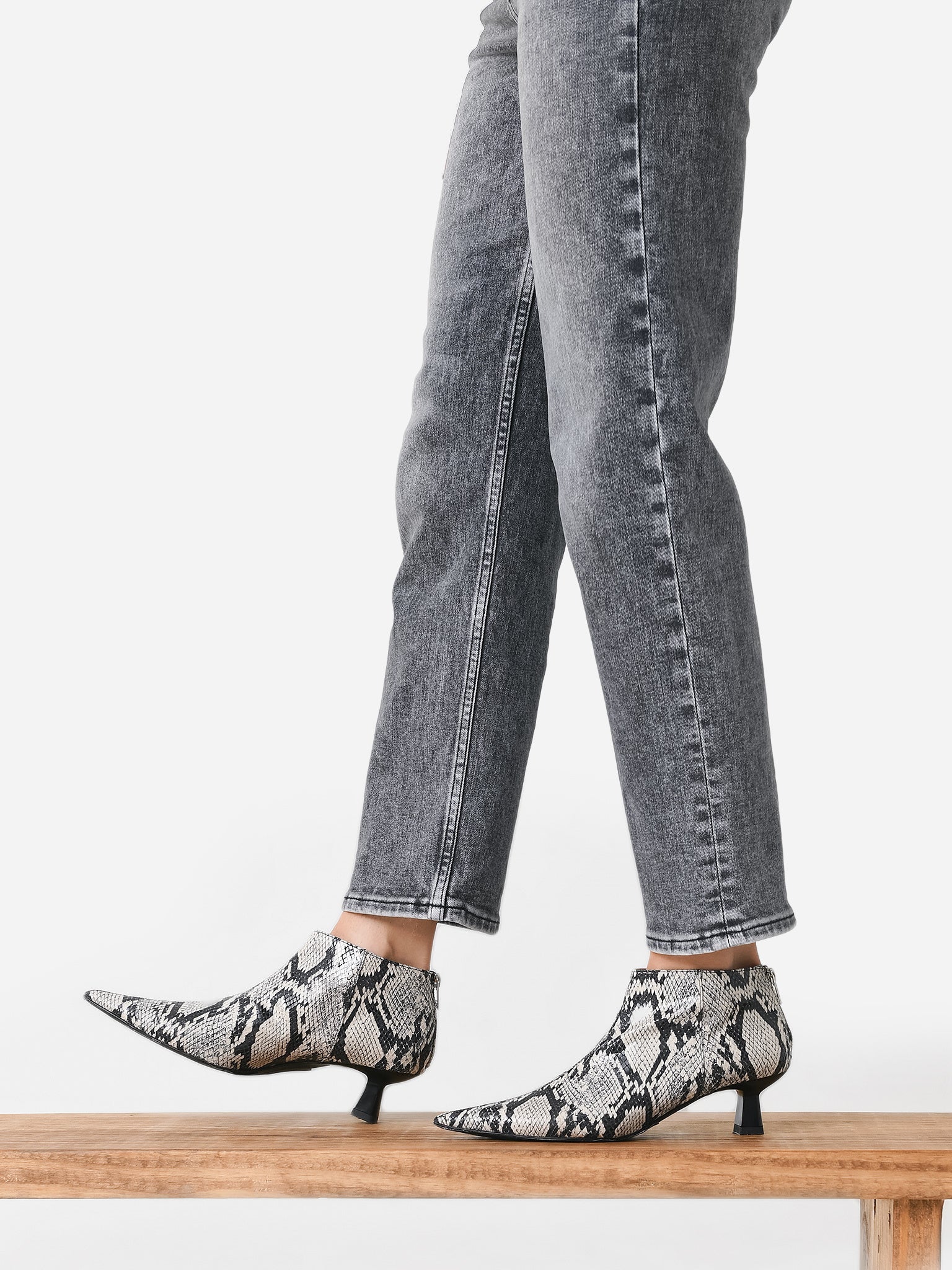 GANNI Women's Faux Snake Crop Ankle Boot