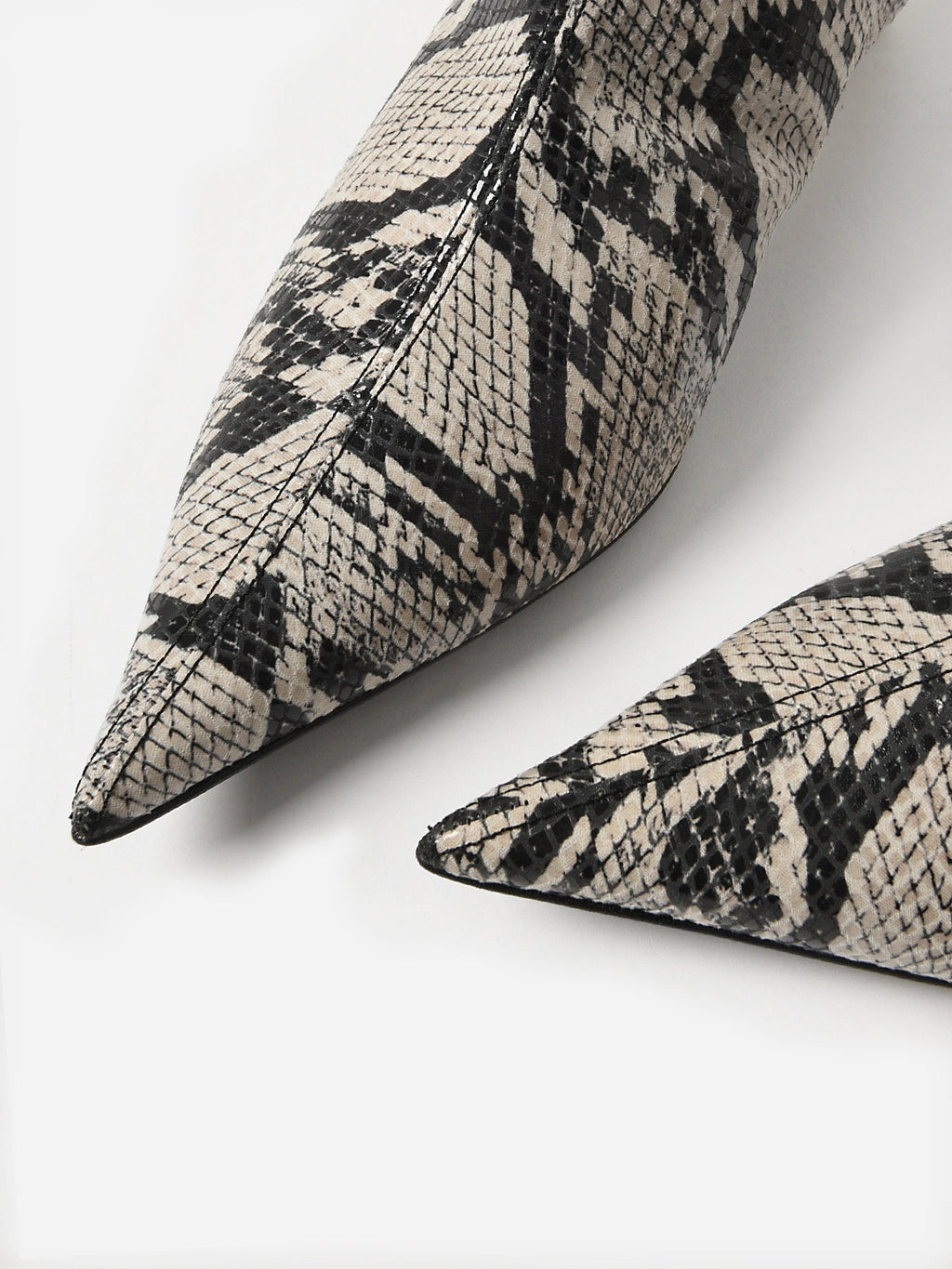 GANNI Women's Faux Snake Crop Ankle Boot