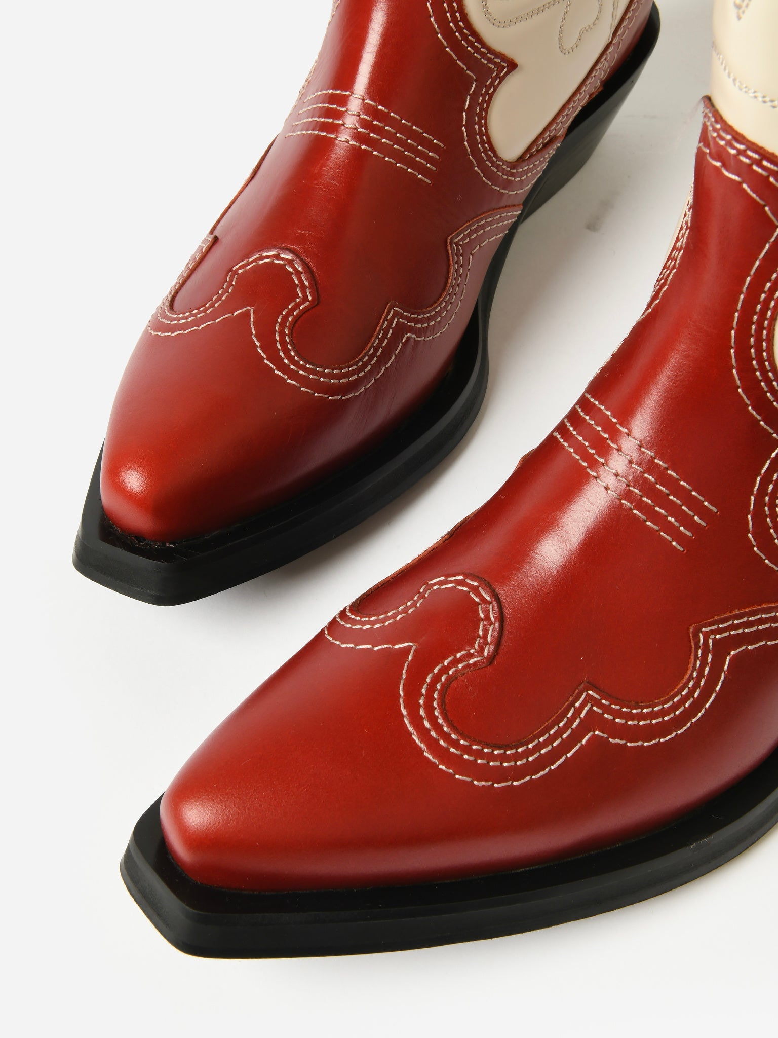 GANNI Women's Mid Shaft Embroidered Western Boot