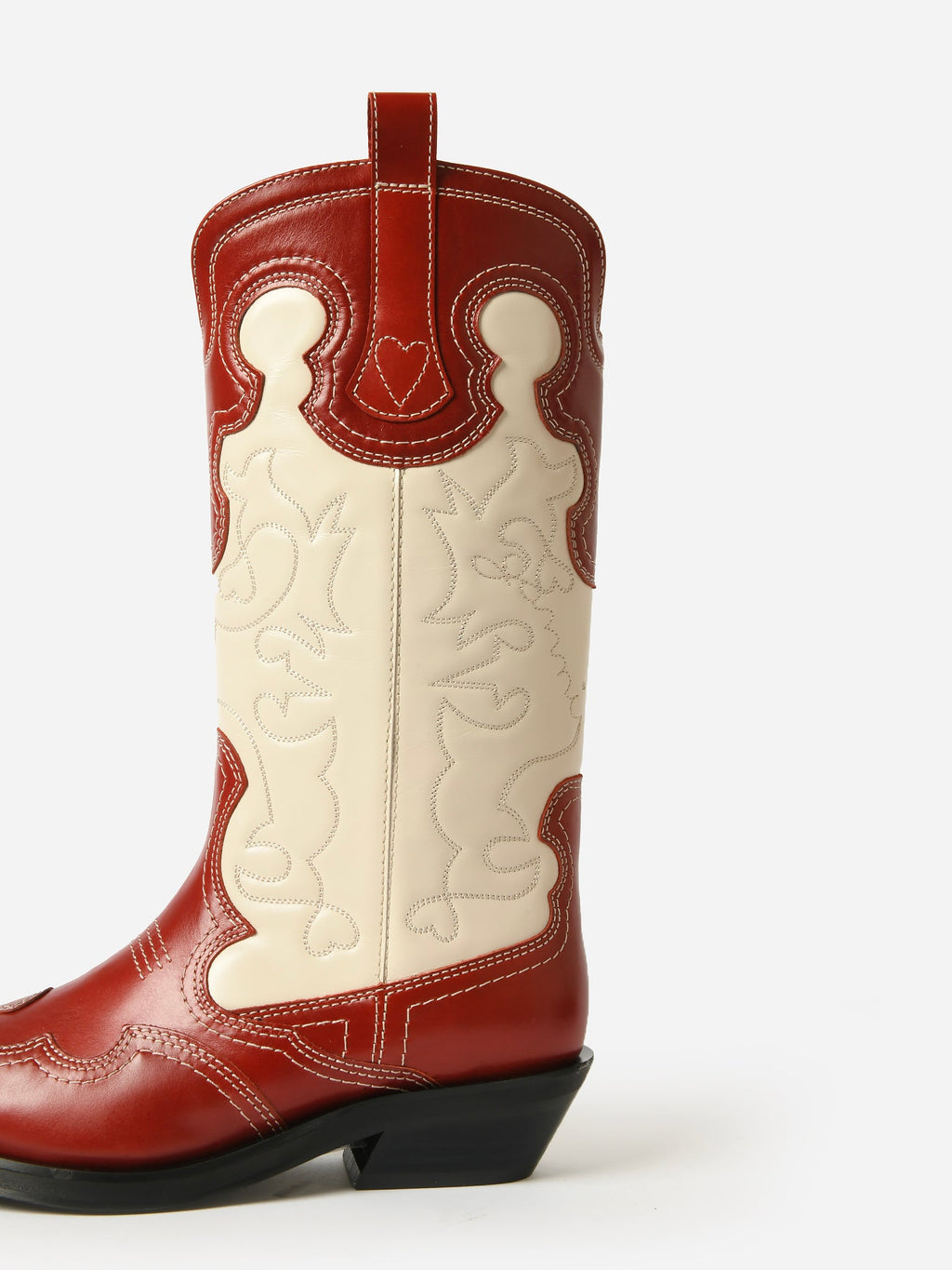 GANNI Women's Mid Shaft Embroidered Western Boot