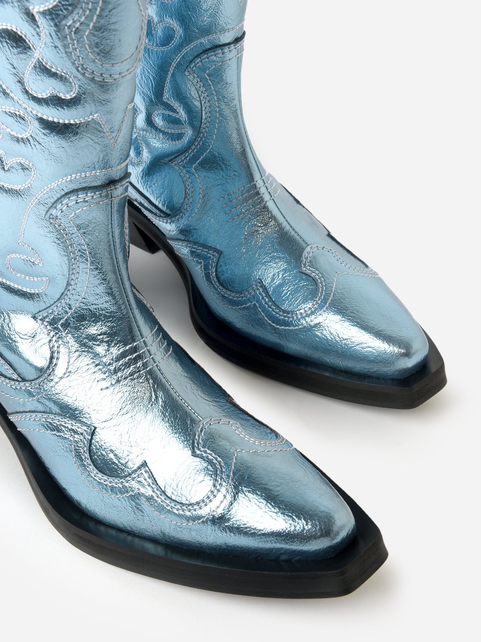 GANNI Women's Mid Shaft Embroidered Western Boot