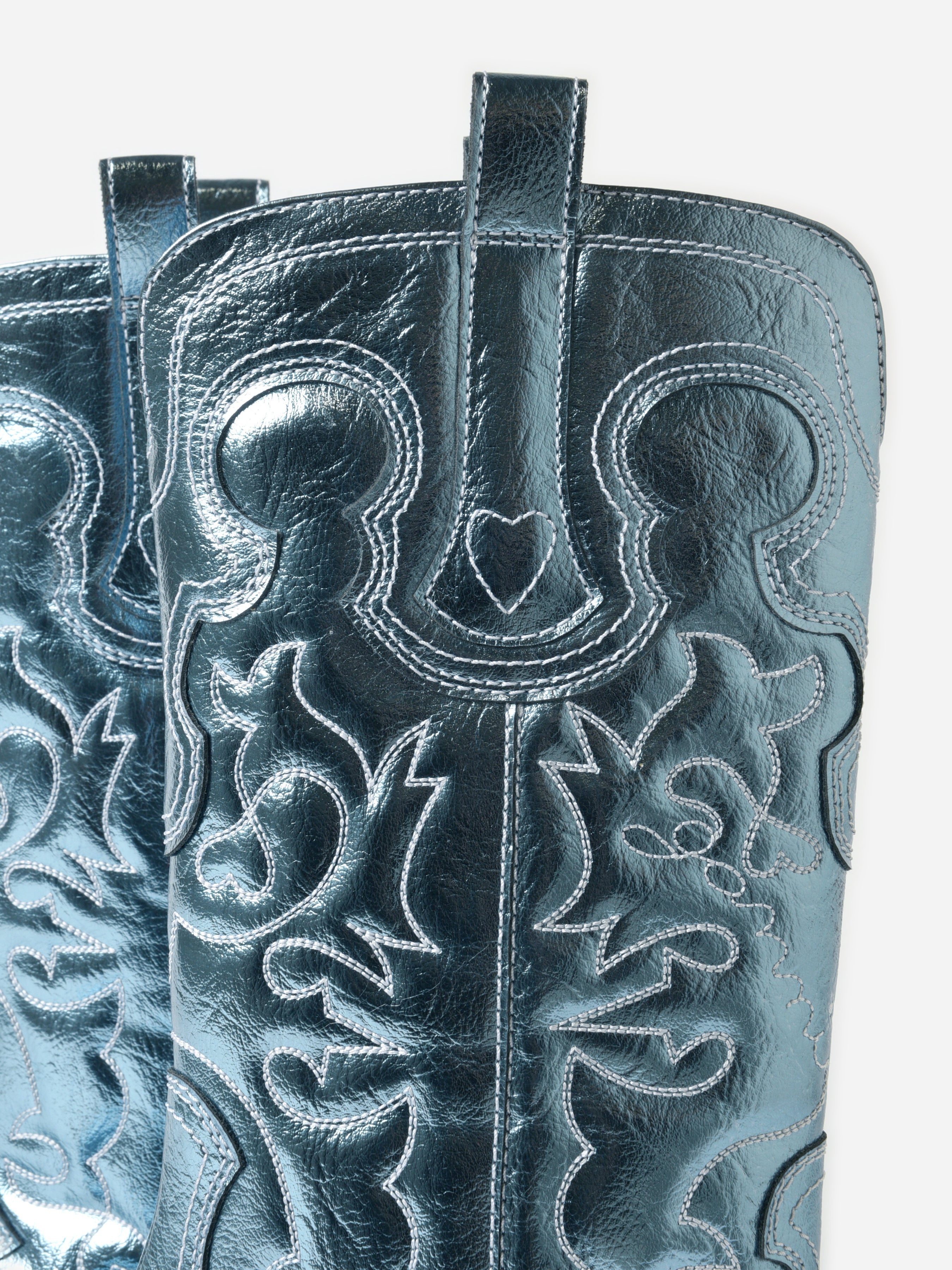 GANNI Women's Mid Shaft Embroidered Western Boot