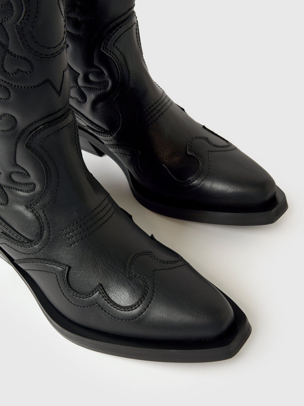 GANNI Women's Mid Shaft Embroidered Western Boot