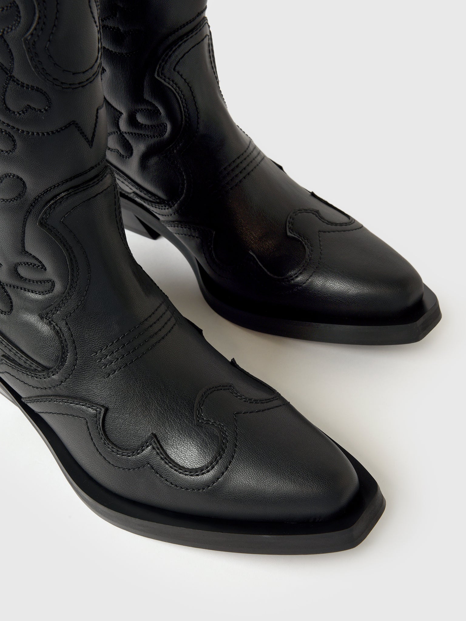 GANNI Women's Mid Shaft Embroidered Western Boot