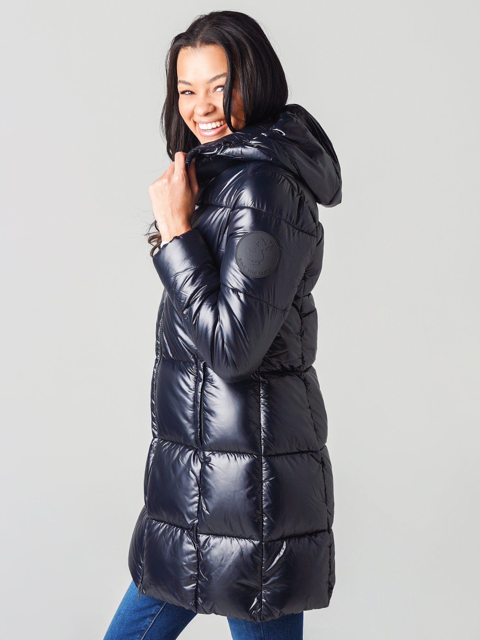 Save The Duck Women's Luck Maxi-Quilted Hooded Coat