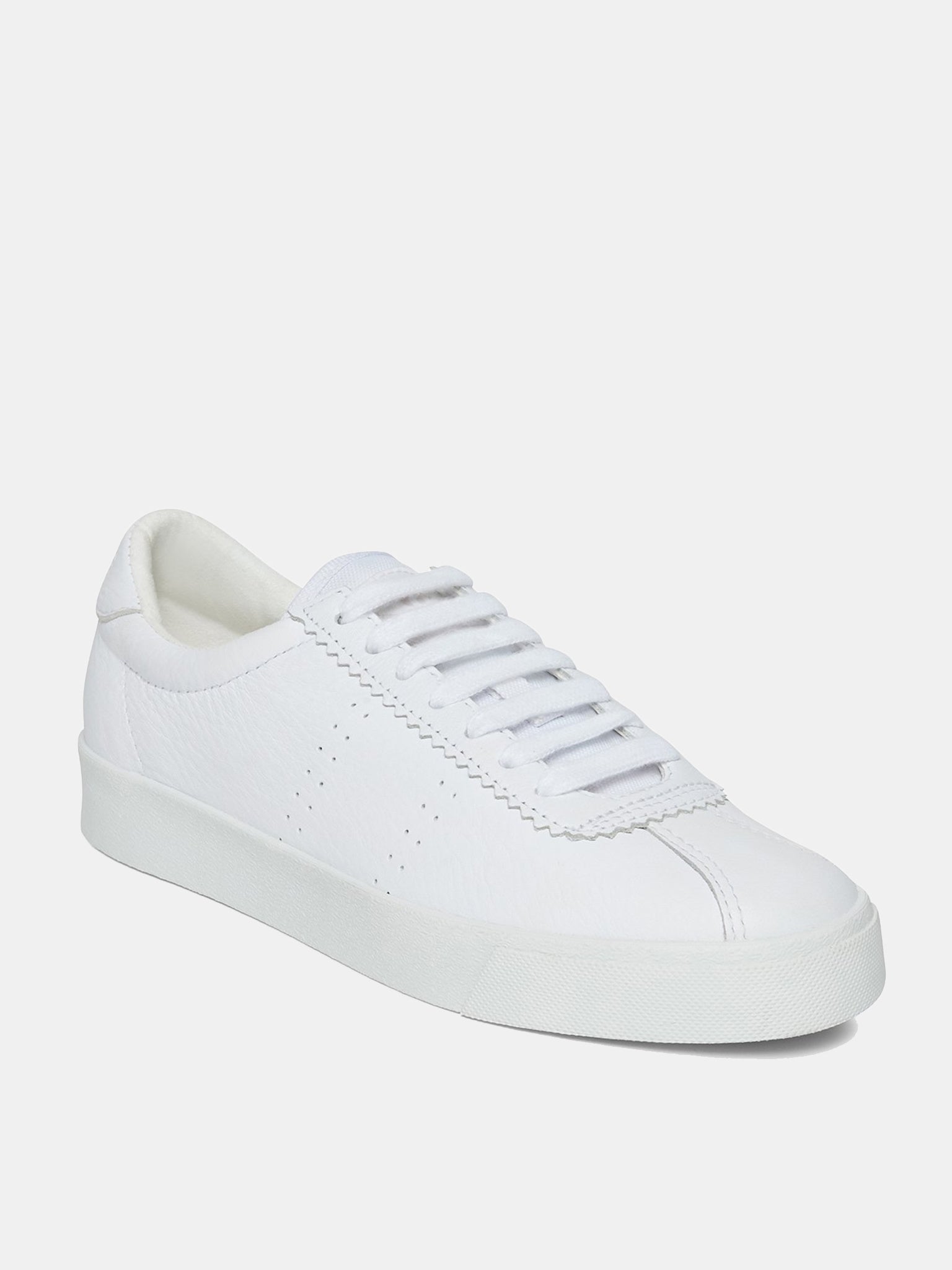 Superga Women's 2843 Club S Full Comfort Leather White Fabric Sneaker