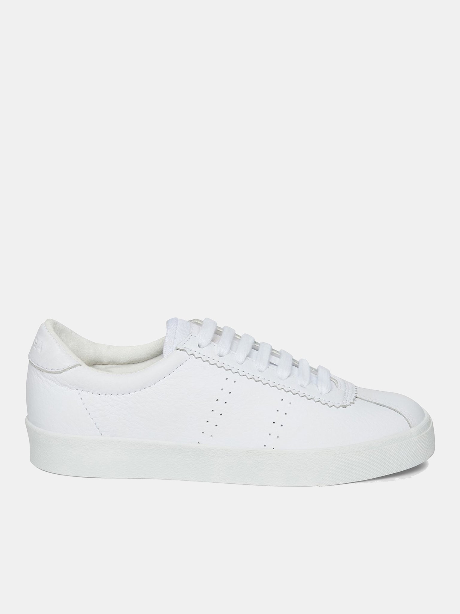 Superga Women's 2843 Club S Full Comfort Leather White Fabric Sneaker
