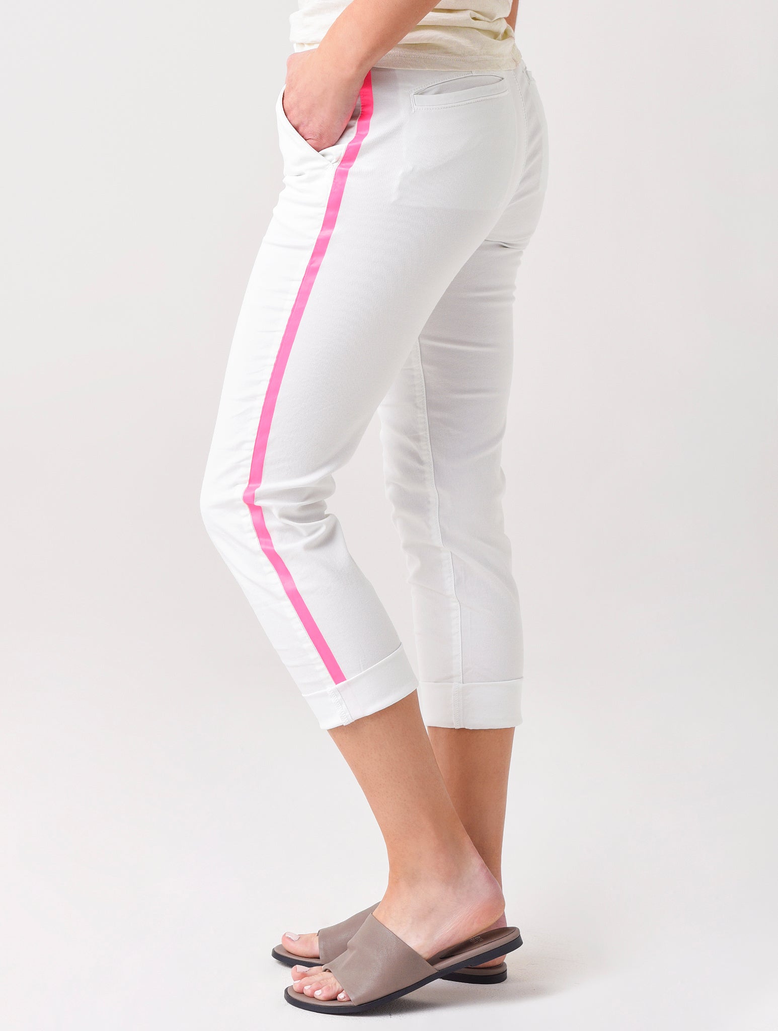 Sundry Women's Stripe Rollup Trouser