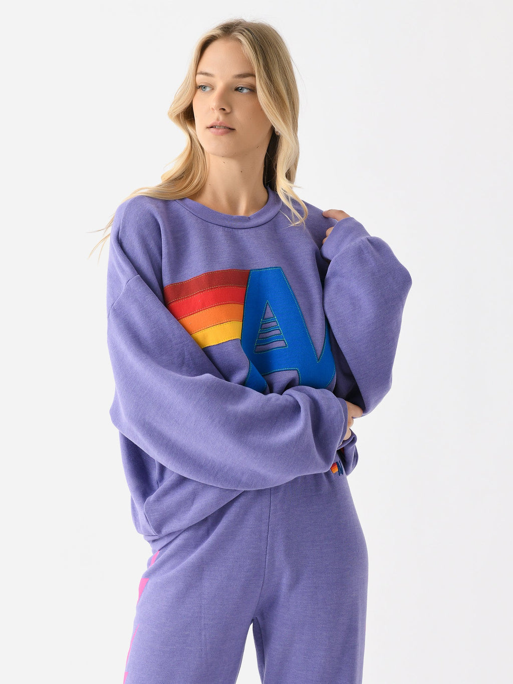 Aviator Nation Women's Logo Stitch Relaxed Crew Sweatshirt