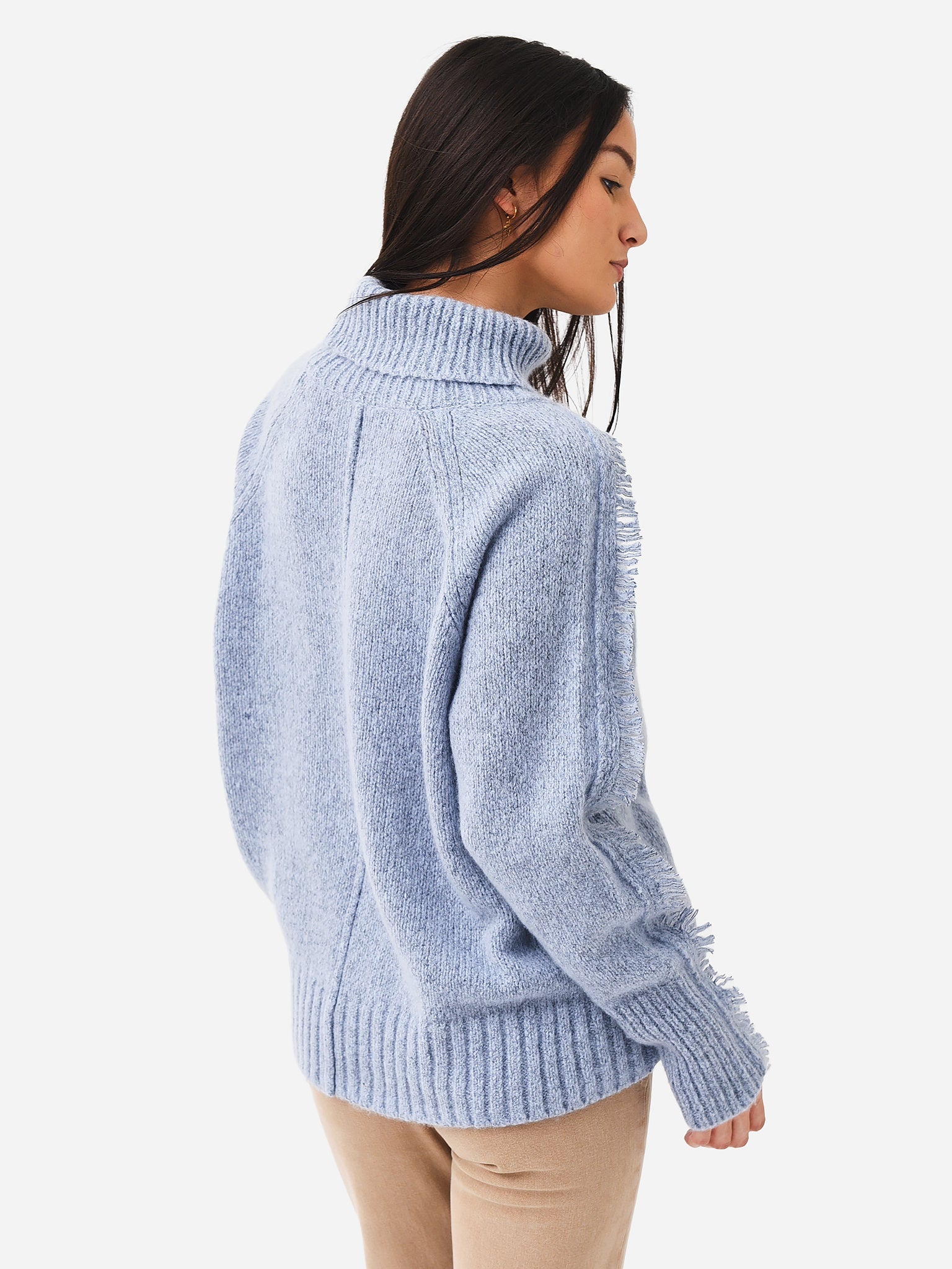 Women’s Brochu Walker Odene Fringe Turtleneck Sweater
