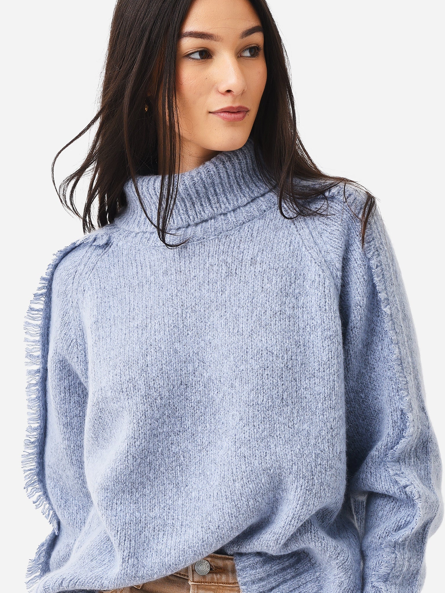 Women’s Brochu Walker Odene Fringe Turtleneck Sweater