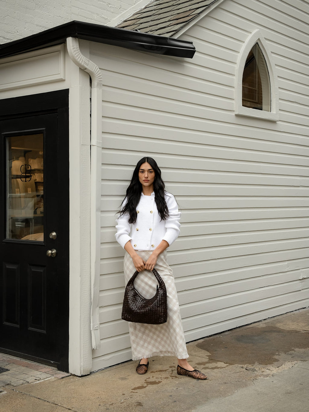 Vince Women's Cotton-Blend Double-Breasted Sweater Jacket