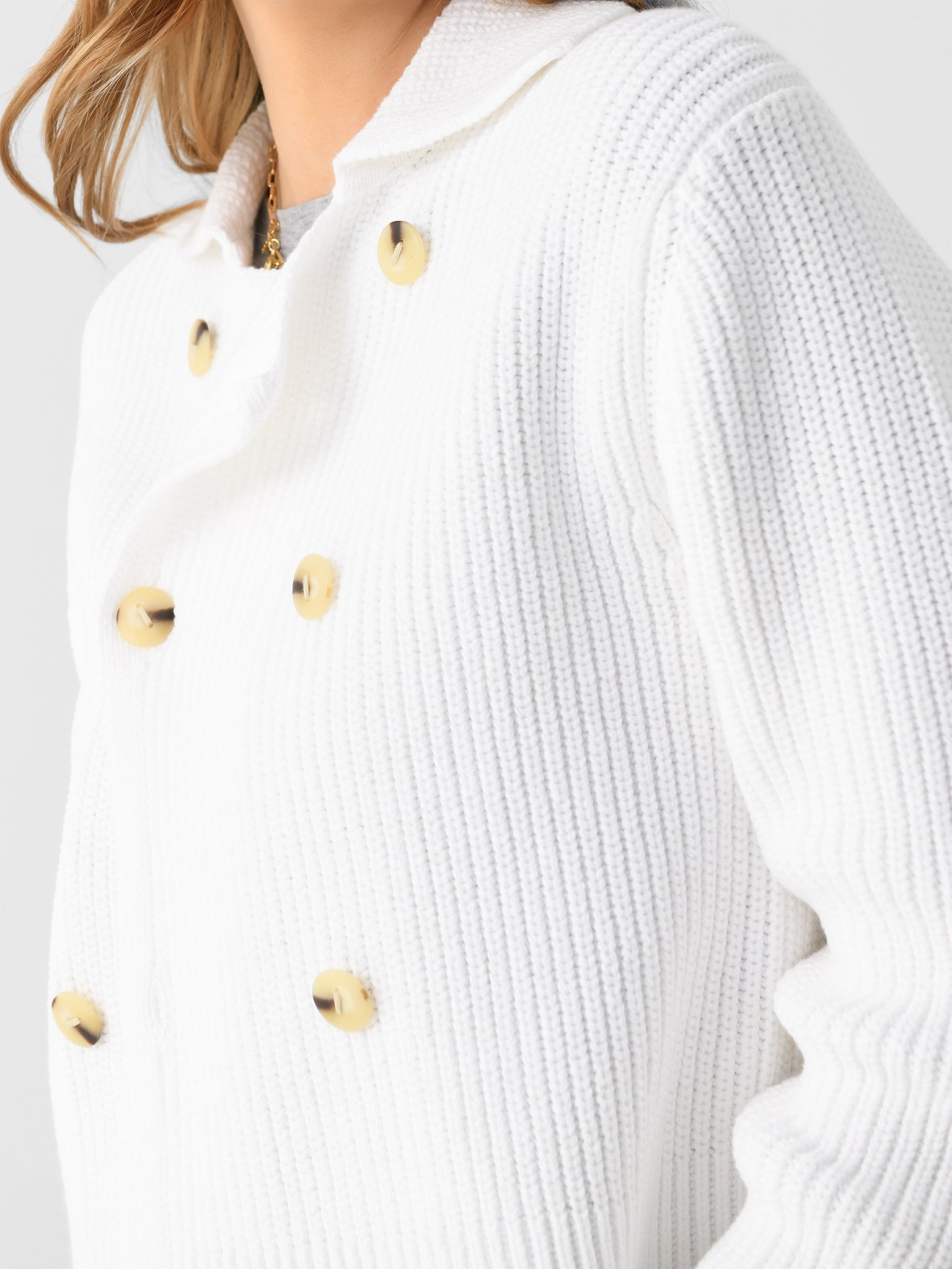 Vince Women's Cotton-Blend Double-Breasted Sweater Jacket