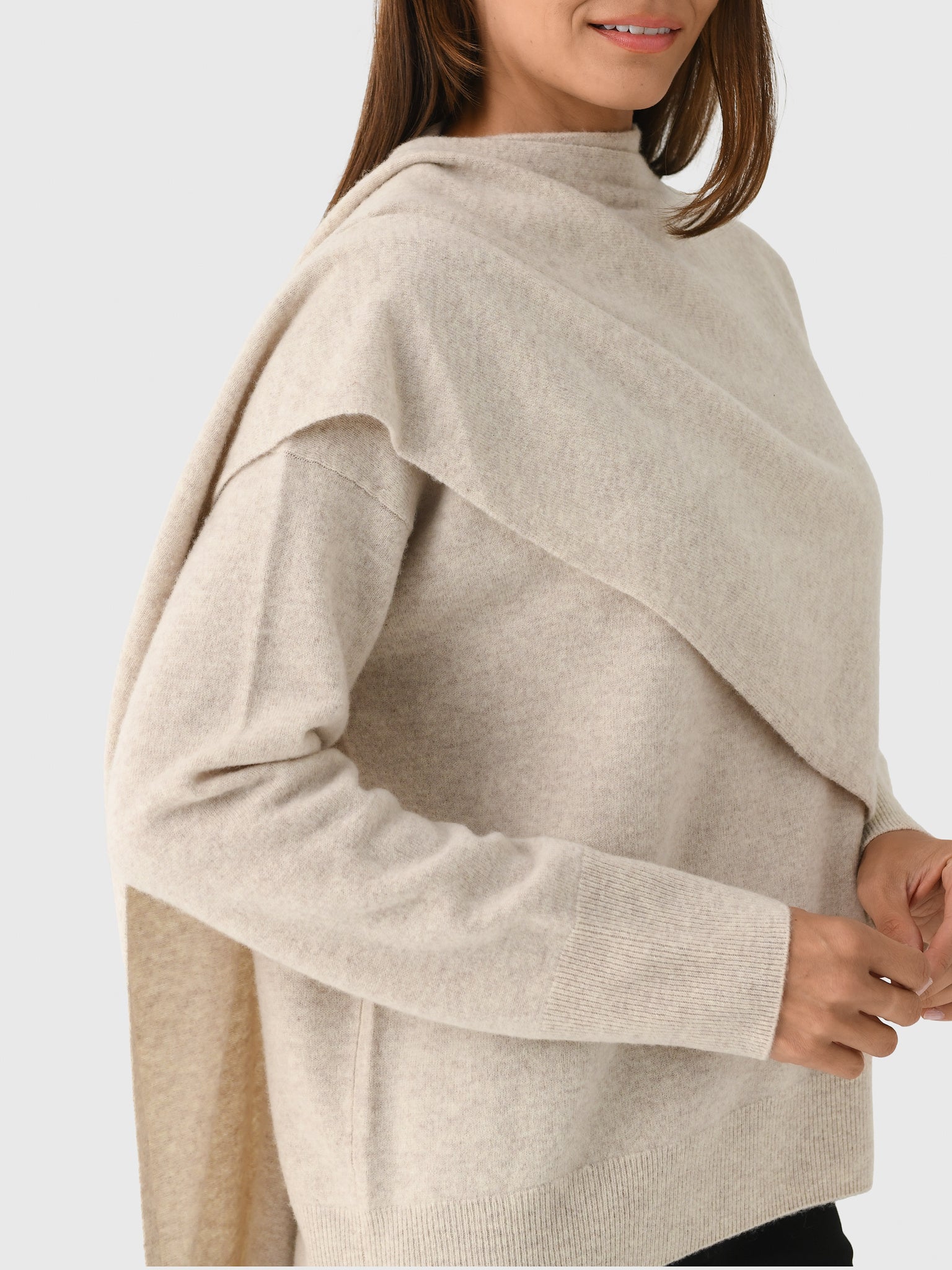 Vince Women's Draped-Shawl Wool-Cashmere Sweater