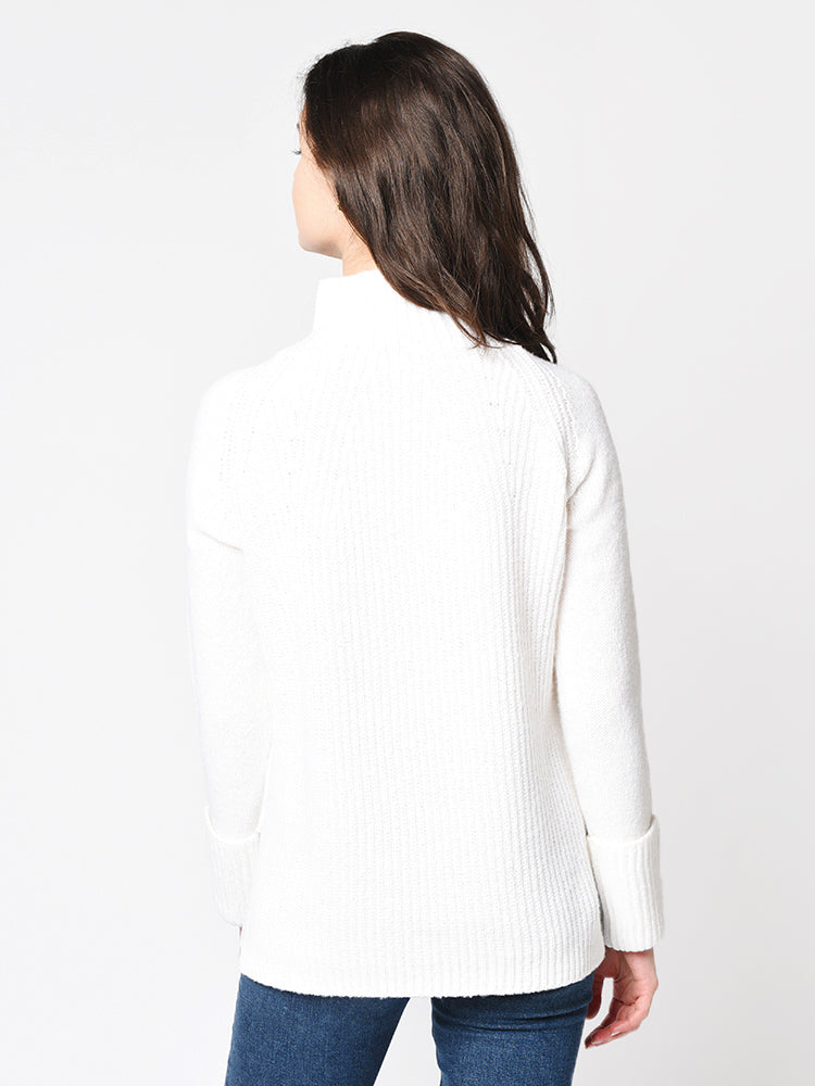 Vince Women’s Mixed Stitch Funnel Neck Pullover Sweater