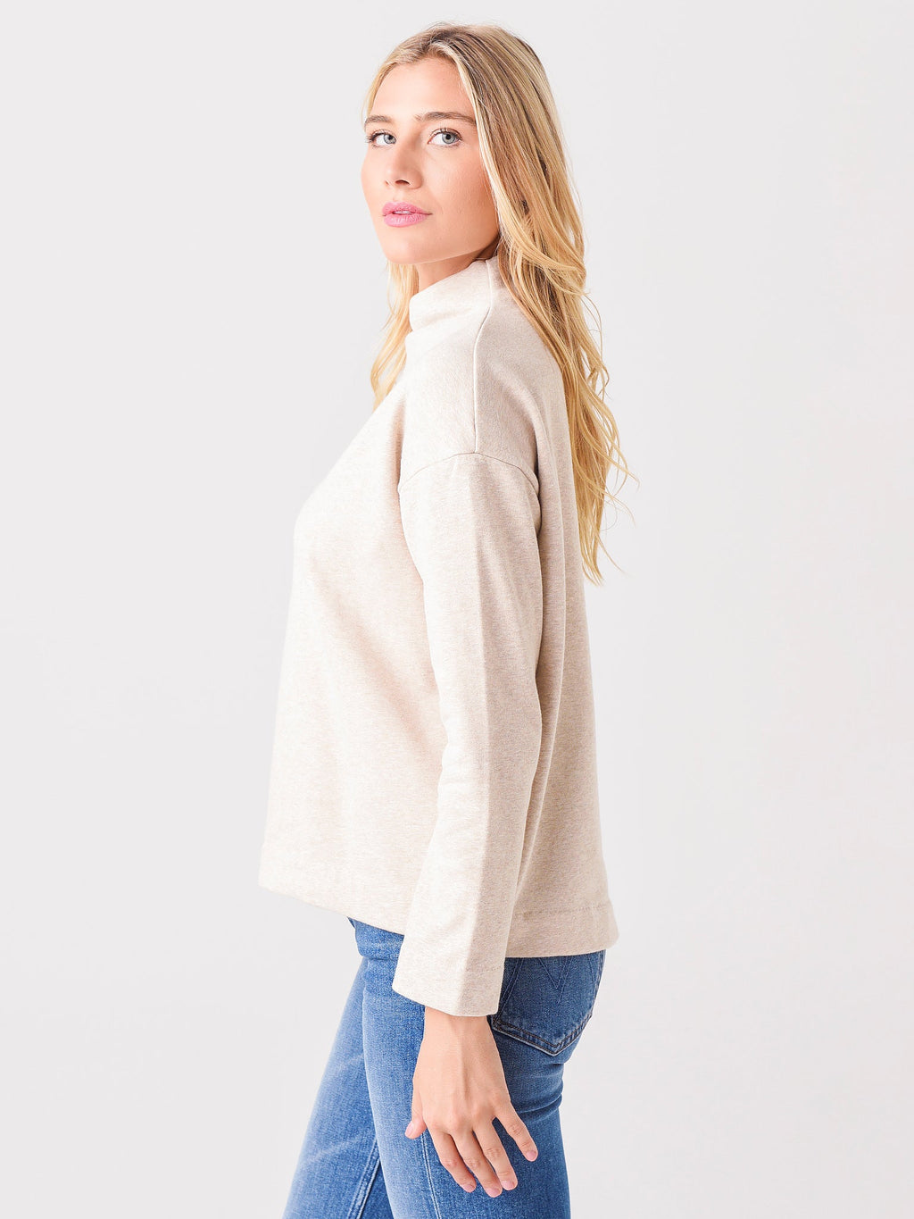 Vince Women's Dropped Shoulder Funnel Neck Pullover