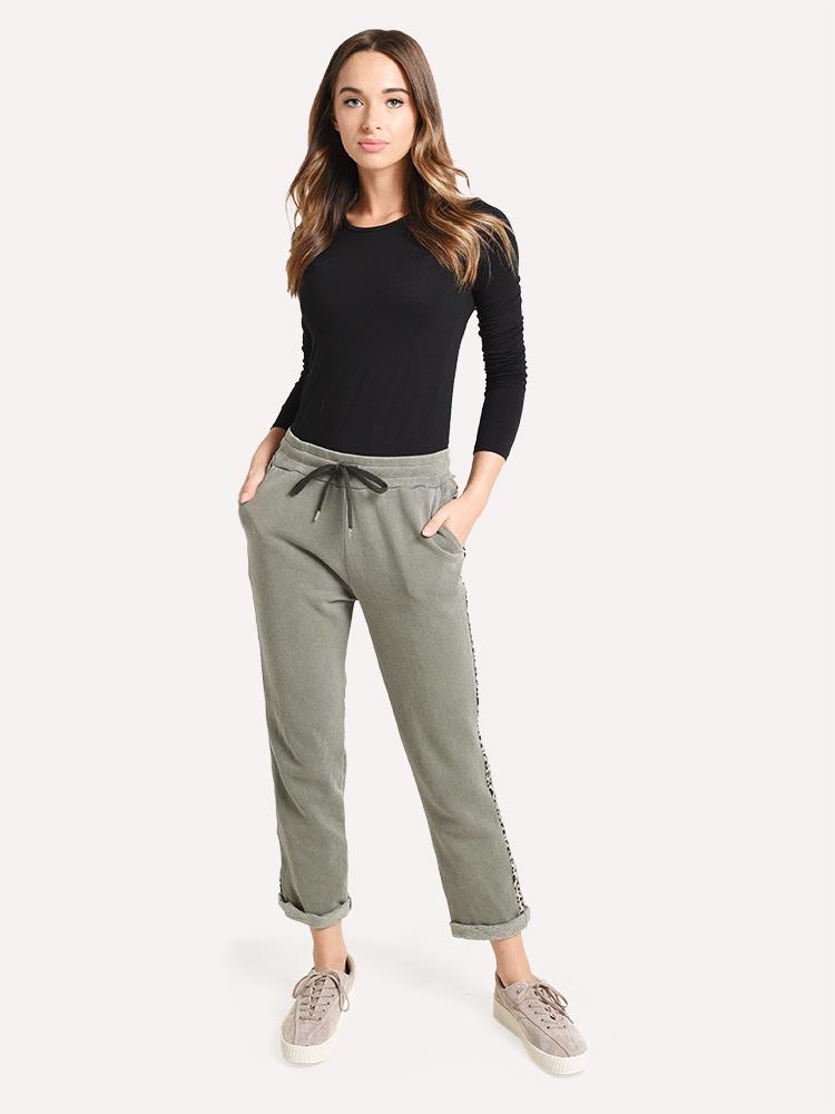 Sundry Leopard Trim Trouser Sweatpant