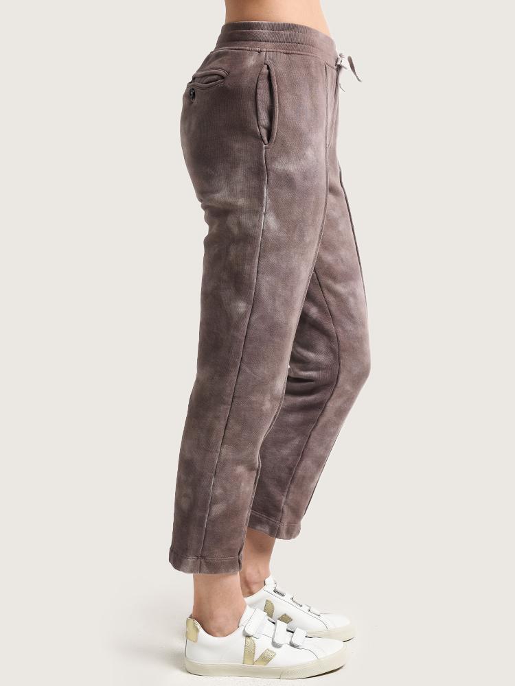 ATM Women's Tie Dye French Terry Pull-On Cropped Pant