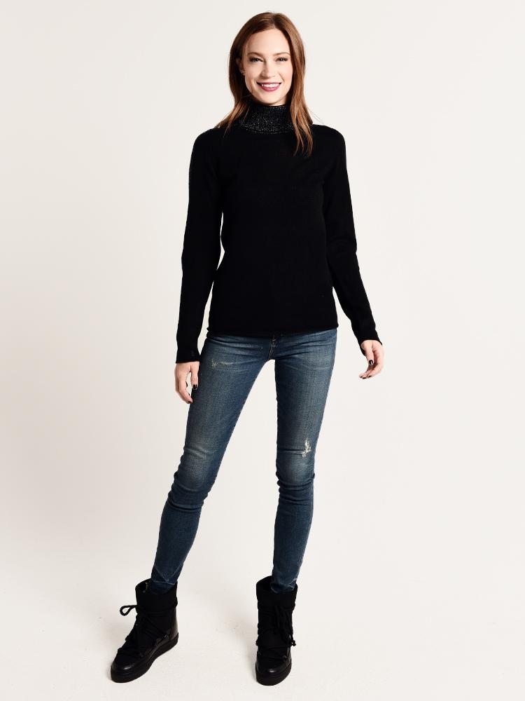 ATM Sparkle Cashmere Turtleneck