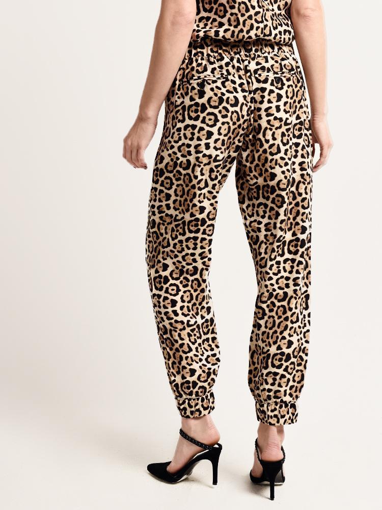 ATM Leopard Print Silk Pull On Pant