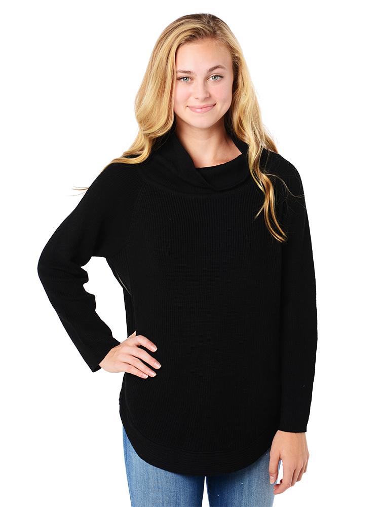 Fate Cowl Neck Sweater with Side Zips