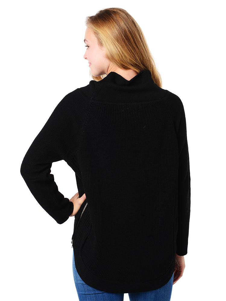 Fate Cowl Neck Sweater with Side Zips