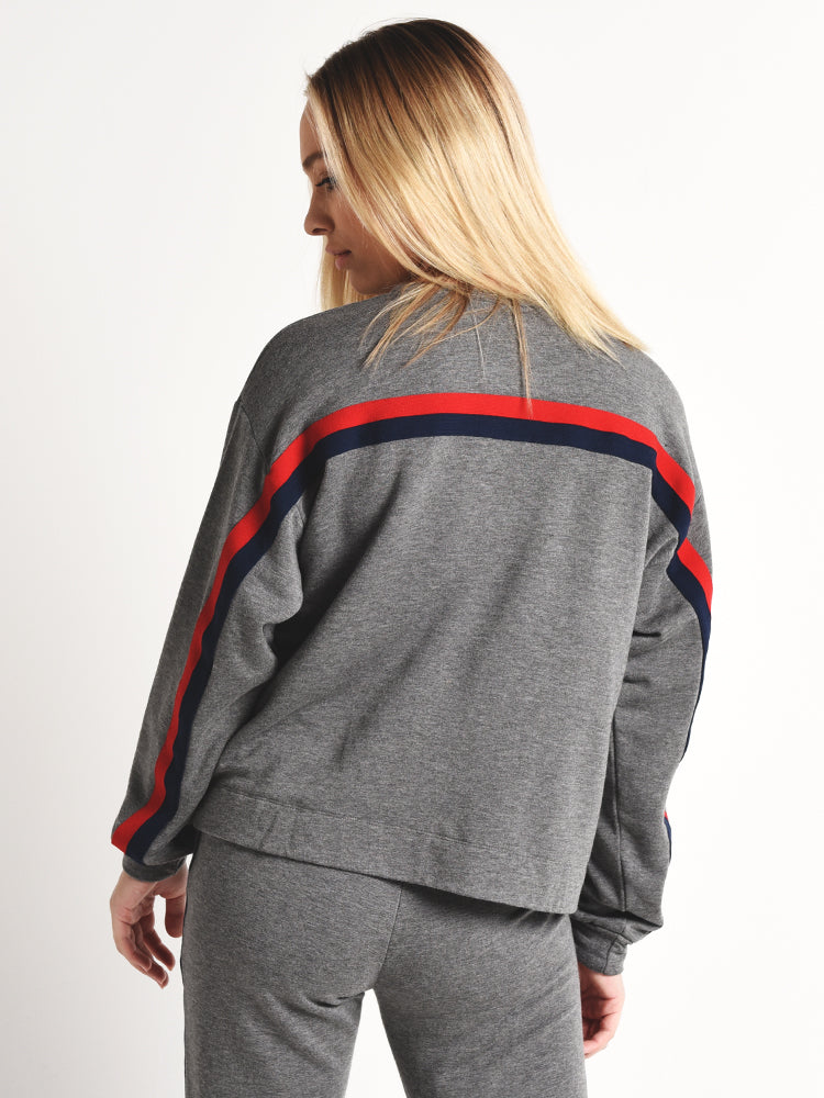 Velvet Danica Luxe Fleece Stripe Top