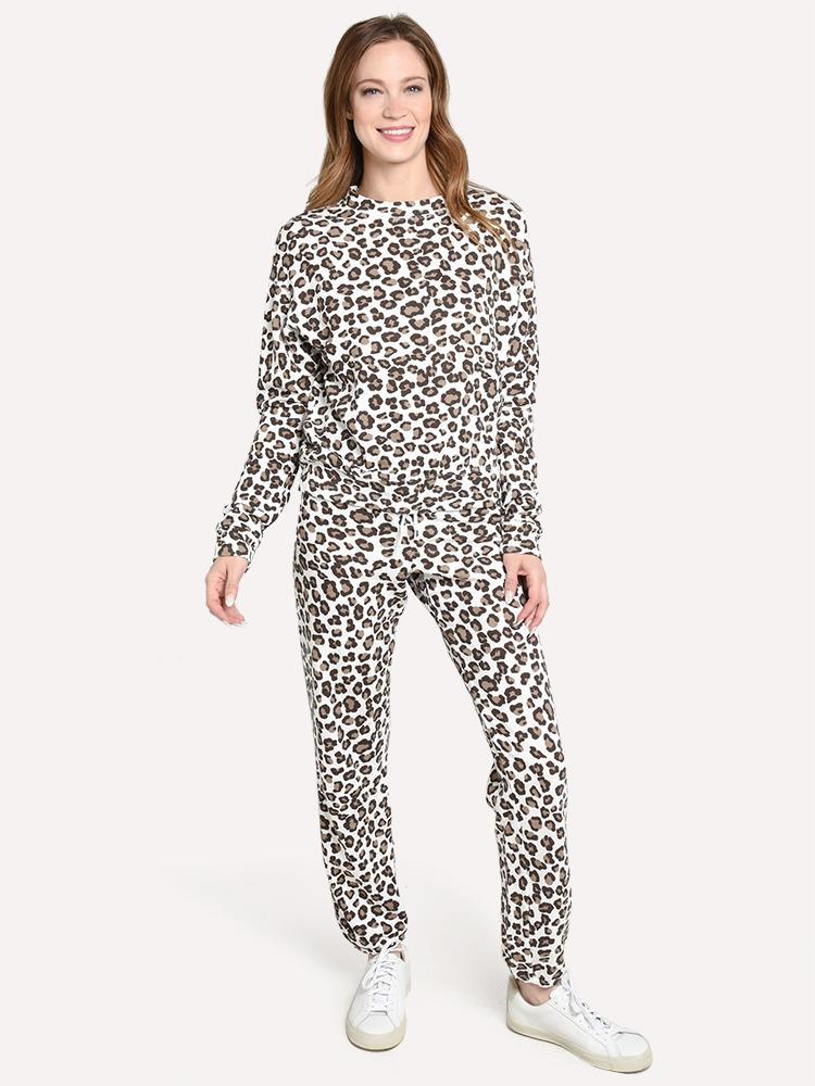 Monrow Women's Leopard Vintage Sweats