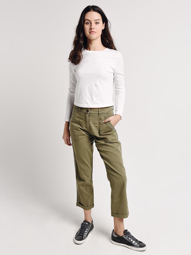 Monrow Studded Military Pants