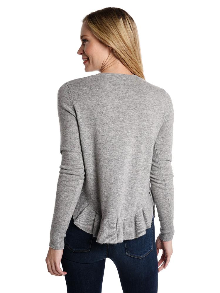 Autumn Cashmere Ruffle Shirttail Crew Sweater
