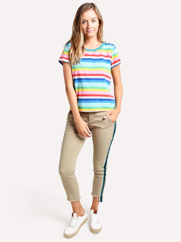 Pam&Gela Uniform Side Stripe Step Hem Twill Pant