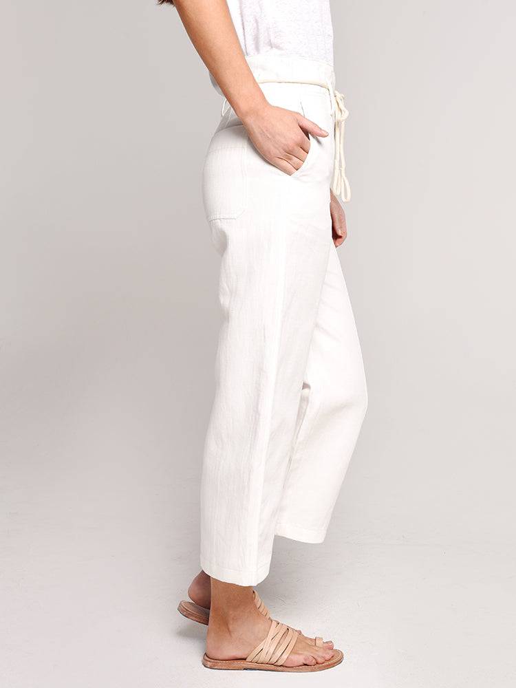 Vince High Rise Linen Crop Pant