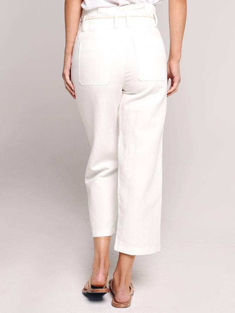 Vince High Rise Linen Crop Pant