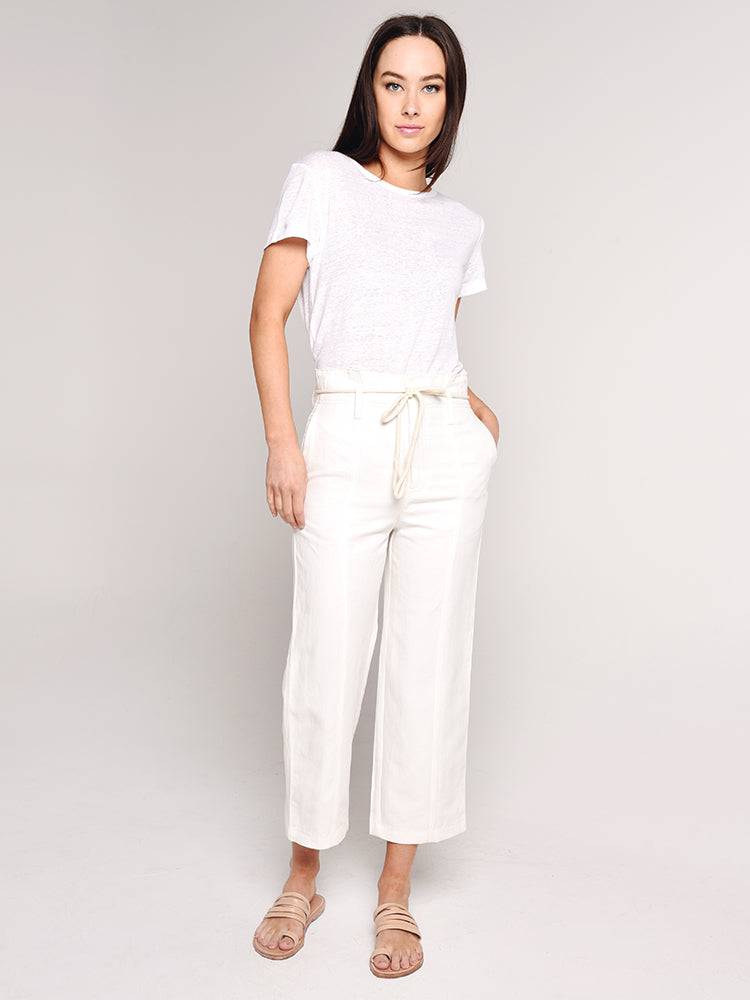 Vince High Rise Linen Crop Pant