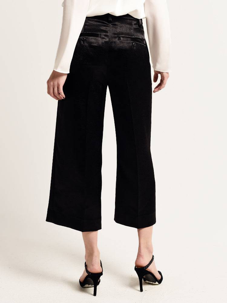 Vince Metallic Satin Crop Wide Pant